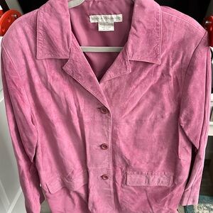 Jessica Holbrook Rose Pink Suede Jacket